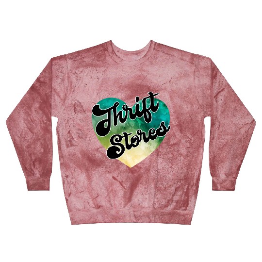Thrift Stores green yellow watercolor heart Blast Sweatshirts
