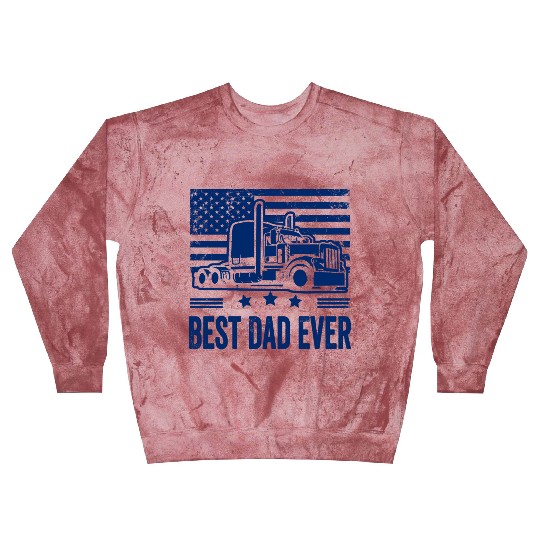 Best Dad Ever Us American Flag Father's Day Truck Blast Sweatshirts