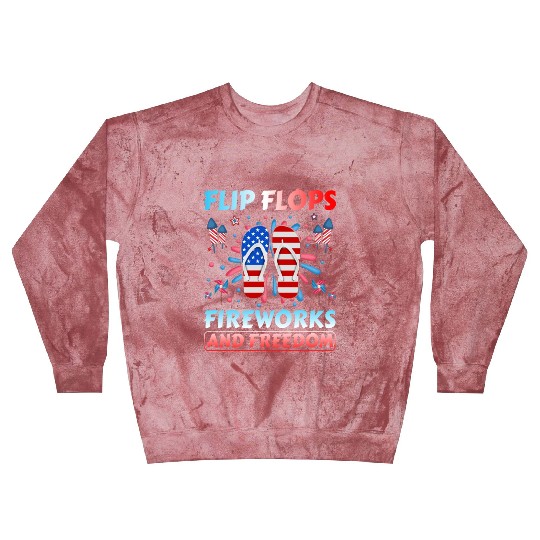 Flip Flops Fireworks and freedom Blast Sweatshirts