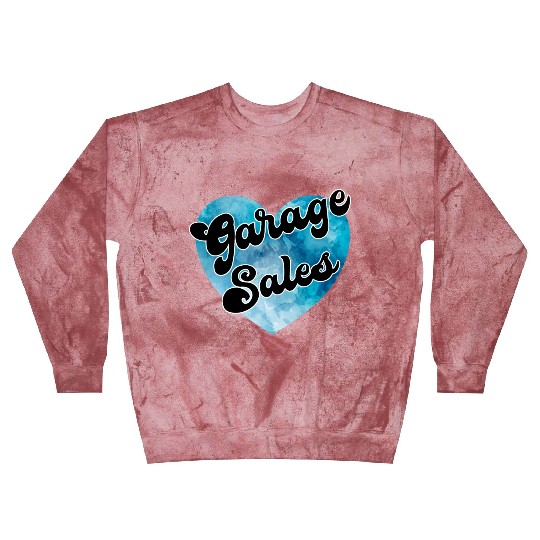 Garage Sales blue watercolor heart Blast Sweatshirts