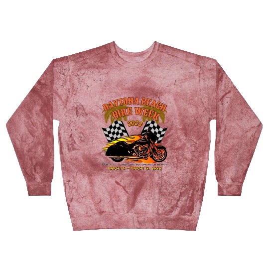 Daytona Beach Bike Week 2023 Checkered Flag Front Blast Sweatshirts