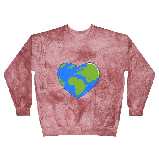 Earth Day World Map as Love Heart Blast Sweatshirts