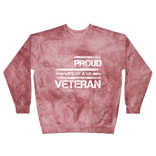 Veterans Proud Wives Of Us Veterans American Flag Blast Sweatshirts