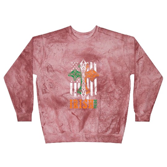 Irish American Flag Celtic Cross Blast Sweatshirts