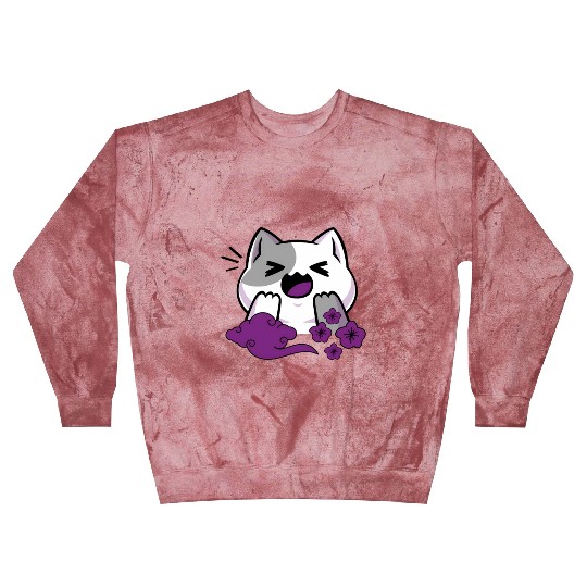Asexual Subtle Ace Pride Anime And Cat Japanese Blast Sweatshirts