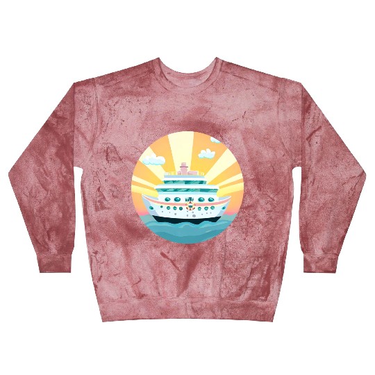 Cruise Ship at Sunset - Dream Voyage Design Blast Sweatshirts