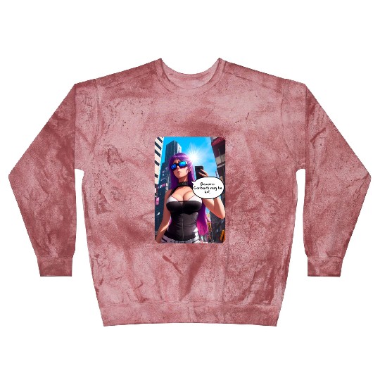 Cyberpunk Waifu Influencer Design 5 Blast Sweatshirts