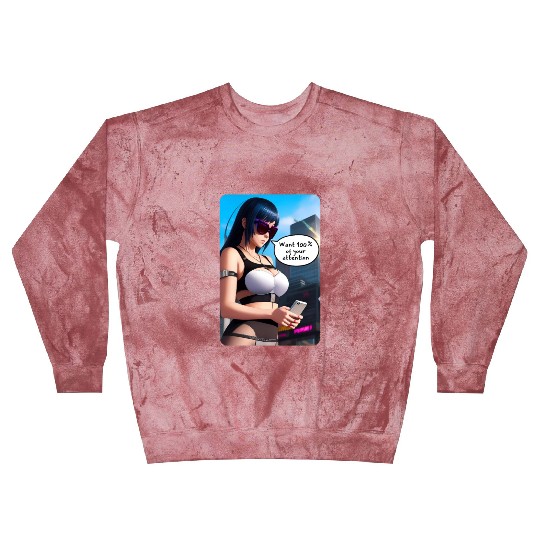 Cyberpunk Waifu Influencer Design 8 Blast Sweatshirts