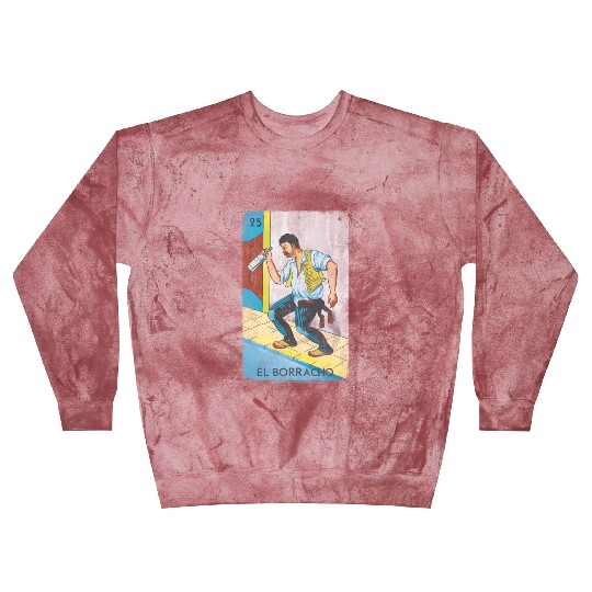 Loteria El Borracho Colorful Tarot Card Blast Sweatshirts