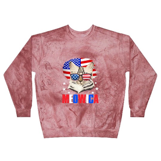 Meowica Cat lover Independence Day Patriotic Blast Sweatshirts
