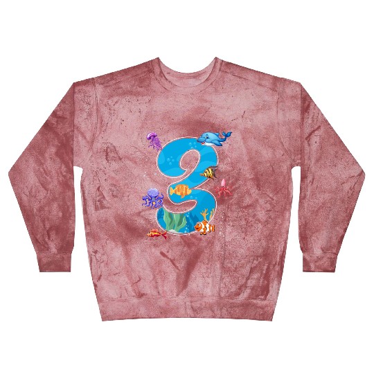 3rd birthday Aquarium Fish lover 3 Year Old Sea Pa Blast Sweatshirts