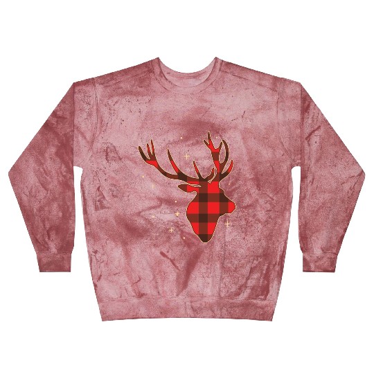 Classic Red Black Christmas Buffalo Deer Funny Fan Blast Sweatshirts