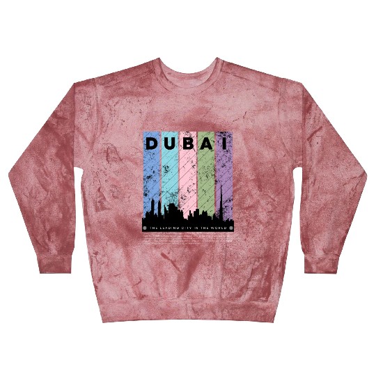 Black Colorful Dubai The Leading City in the World Blast Sweatshirts