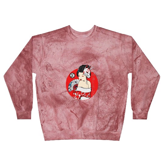 Maiko Geisha girl Kitsune mask japanese aesthetic Blast Sweatshirts
