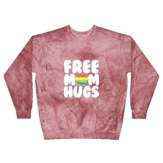 Free Mom Hugs LGBTQ Plus Rainbow Heart Free Hugs Blast Sweatshirts