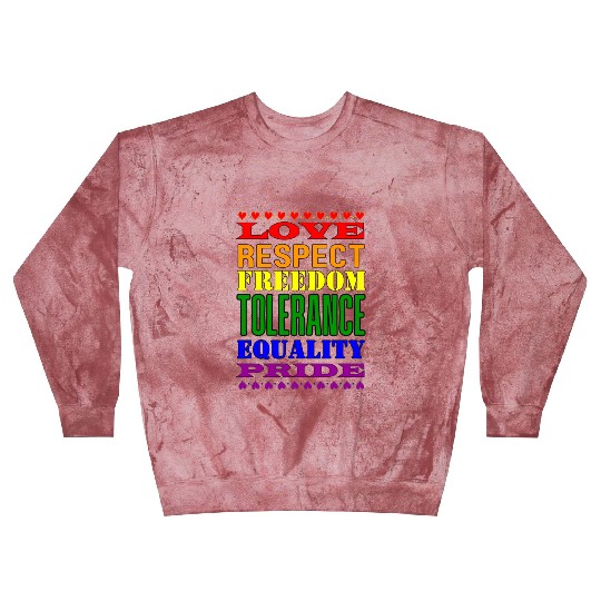 Rainbow words for Pride Blast Sweatshirts