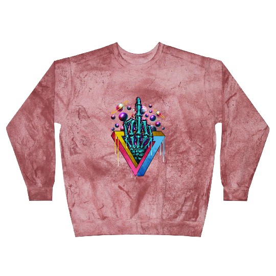 Trippy skeleton middle finger Blast Sweatshirts