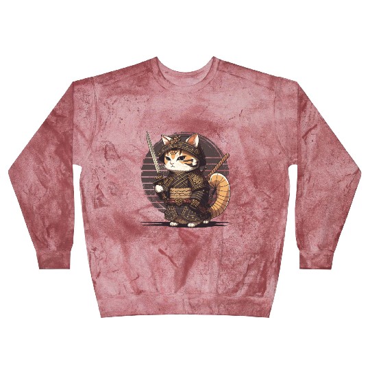 Samurai Cat Warrior Japanese Ninja Cat Kawaii Blast Sweatshirts