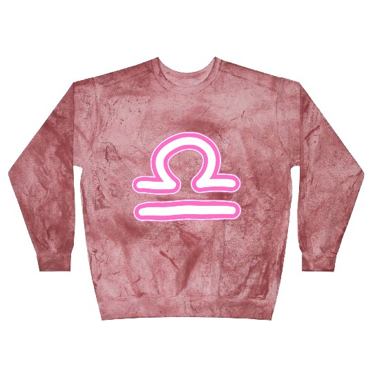 Libra Zodiac Sign Neon Pink Blast Sweatshirts