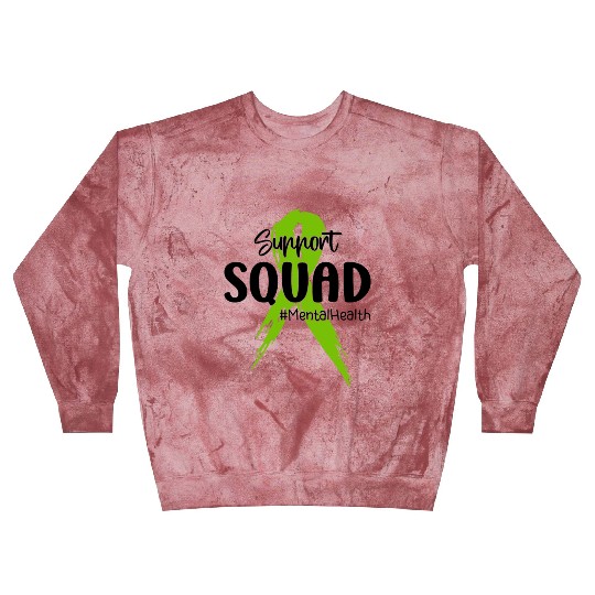 Support Squad Mental Health Awareness Lime Green Blast Sweatshirts