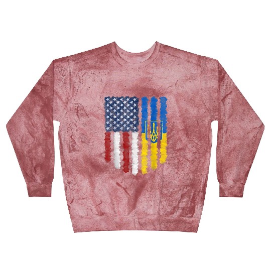 Ukrainian American Flag Ukraine Usa America Roots Blast Sweatshirts