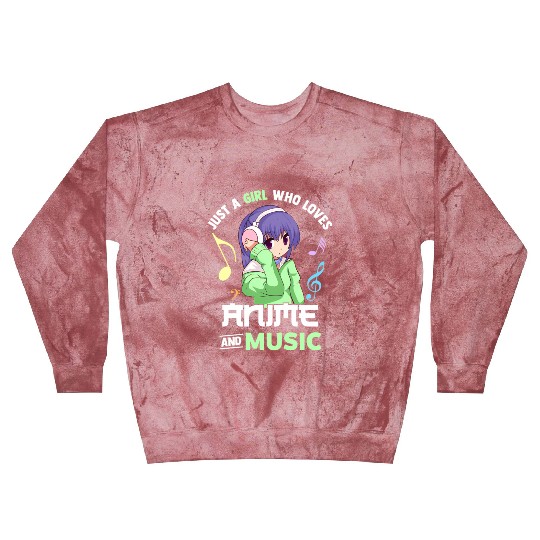Just A Who Loves Anime And Music Anime Musician Blast Sweatshirts