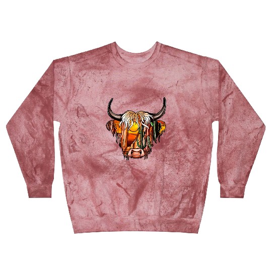 Desert Dreamer Highland Cow Blast Sweatshirts