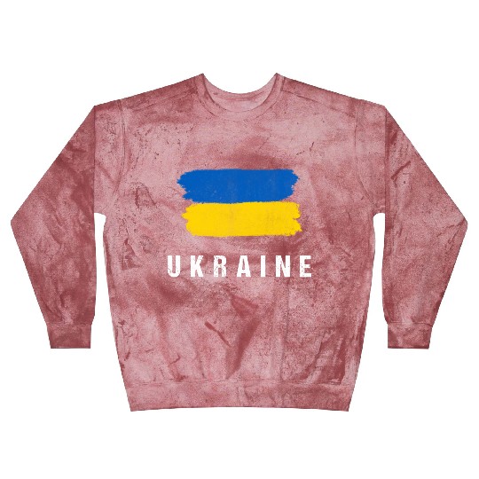 Painted Ukraine Flag Ukrainian Flag Fan Blast Sweatshirts