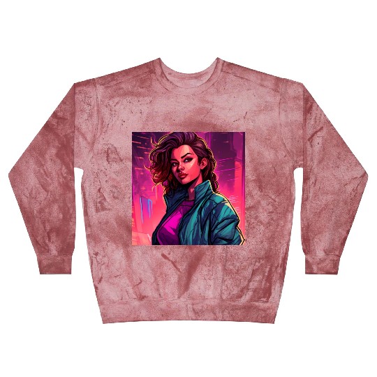 Synthwave City Bloom - Neon Pink Cityscape Blast Sweatshirts