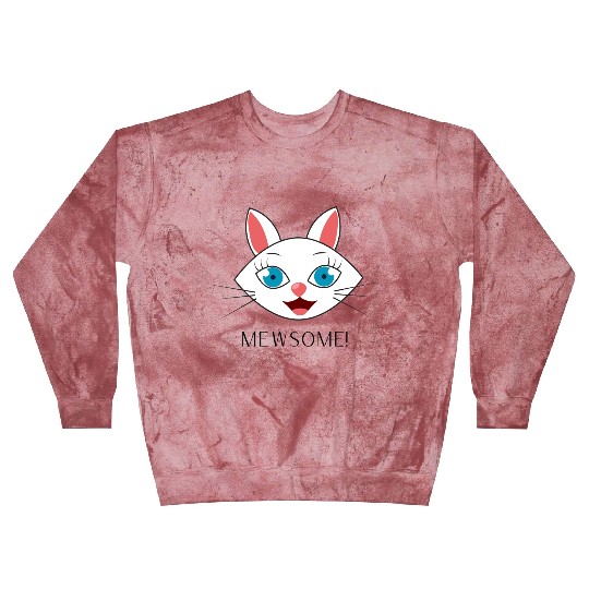 Mewsome White Cat Face Blast Sweatshirts