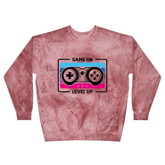 Game on level up illustration black Blast Sweatshirts
