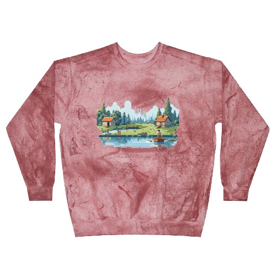 Fisherman Nature 8-bit style Blast Sweatshirts