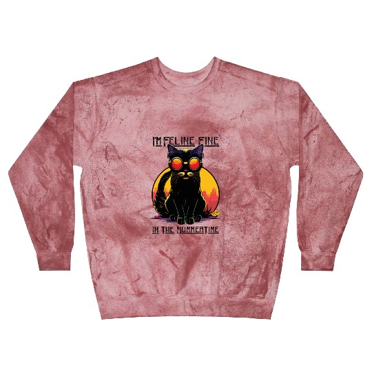 FELINE Fine | Cat Lover Summer Animal Beach Party Blast Sweatshirts
