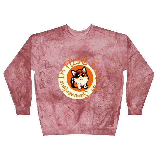 I'm FELINE Fine | Cat Lover Summer Animal Party Blast Sweatshirts