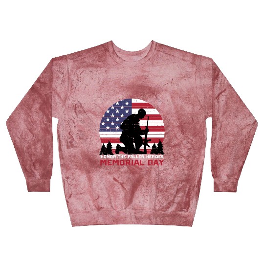 Honor The Fallen Heroes Memorial Day Us Flag Blast Sweatshirts