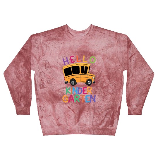 hello kindergarten Blast Sweatshirts print template school bus