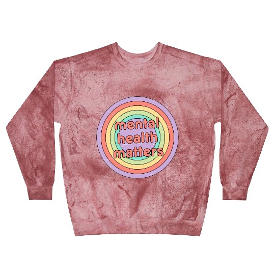 Mental Health Matters | Retro Circle Peach Candy Blast Sweatshirts