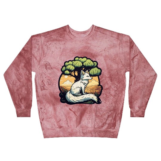 Majestic Serenity: Fox Under the Tree Blast Sweatshirts
