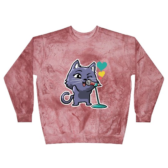 Cute Kawaii Cat Singing Song Singer Cat Lover Blast Sweatshirts