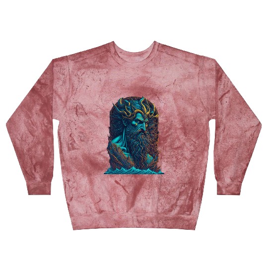 Poseidon Water Sea Ocean Colorful Blast Sweatshirts