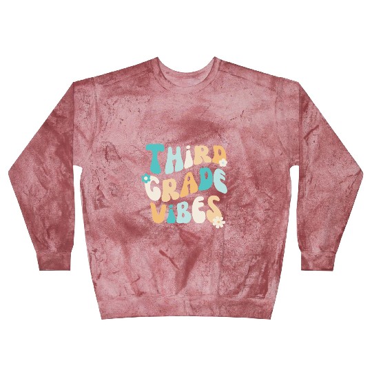 Back To School Third Grade Vibes Colorful Groovy Blast Sweatshirts