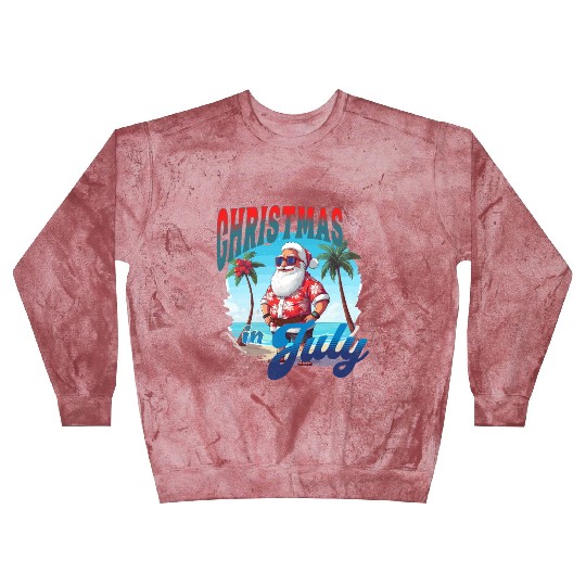 Santa at the Beach | Christmas In July Blast Sweatshirts