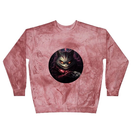 Cheshire Cat Playing Cards Blast Sweatshirts