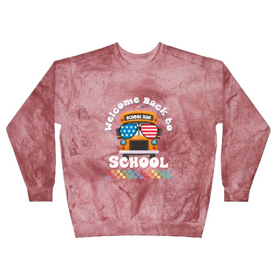Welcome Back to School Funny School Bus w Vintage Blast Sweatshirts