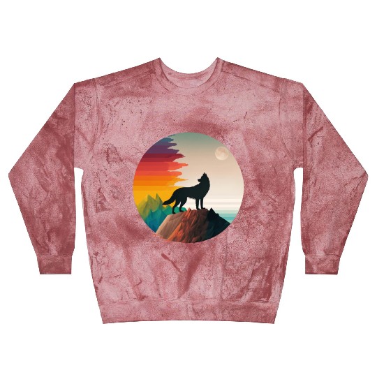 LGBTQIA+ Majestic wolf on the mountain top Blast Sweatshirts