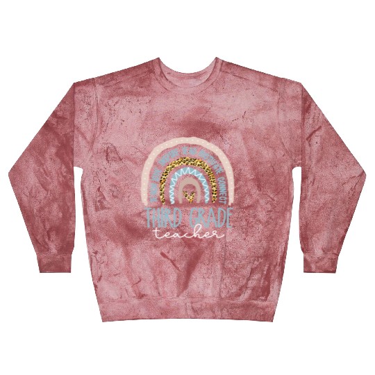 Third Grade Teacher Leopard Rainbow Blast Sweatshirts
