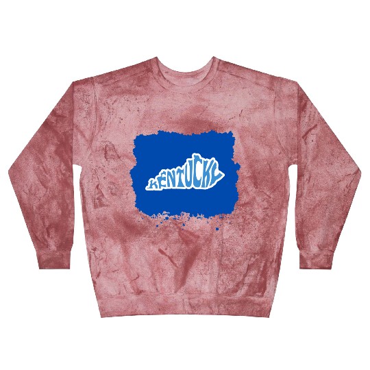 Kentucky Typography Sticker in State Shape Blast Sweatshirts