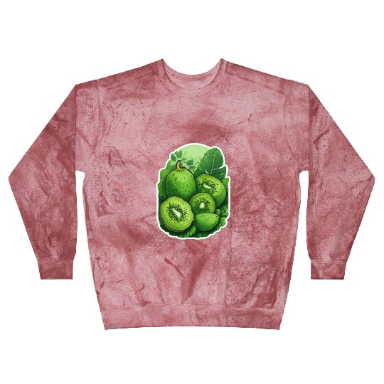Green Kiwi Pattern Sticker Blast Sweatshirts
