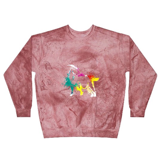 Colerfull Splash Art Farm animals Goat Blast Sweatshirts