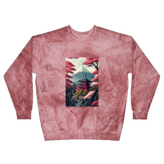 Asia Landscape Serene Mount Fuji Blast Sweatshirts